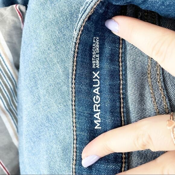 DL1961 Margaux Instasculpt Ankle Skinny Raw Hem Blue Jeans Size 24 - Picture 7 of 8